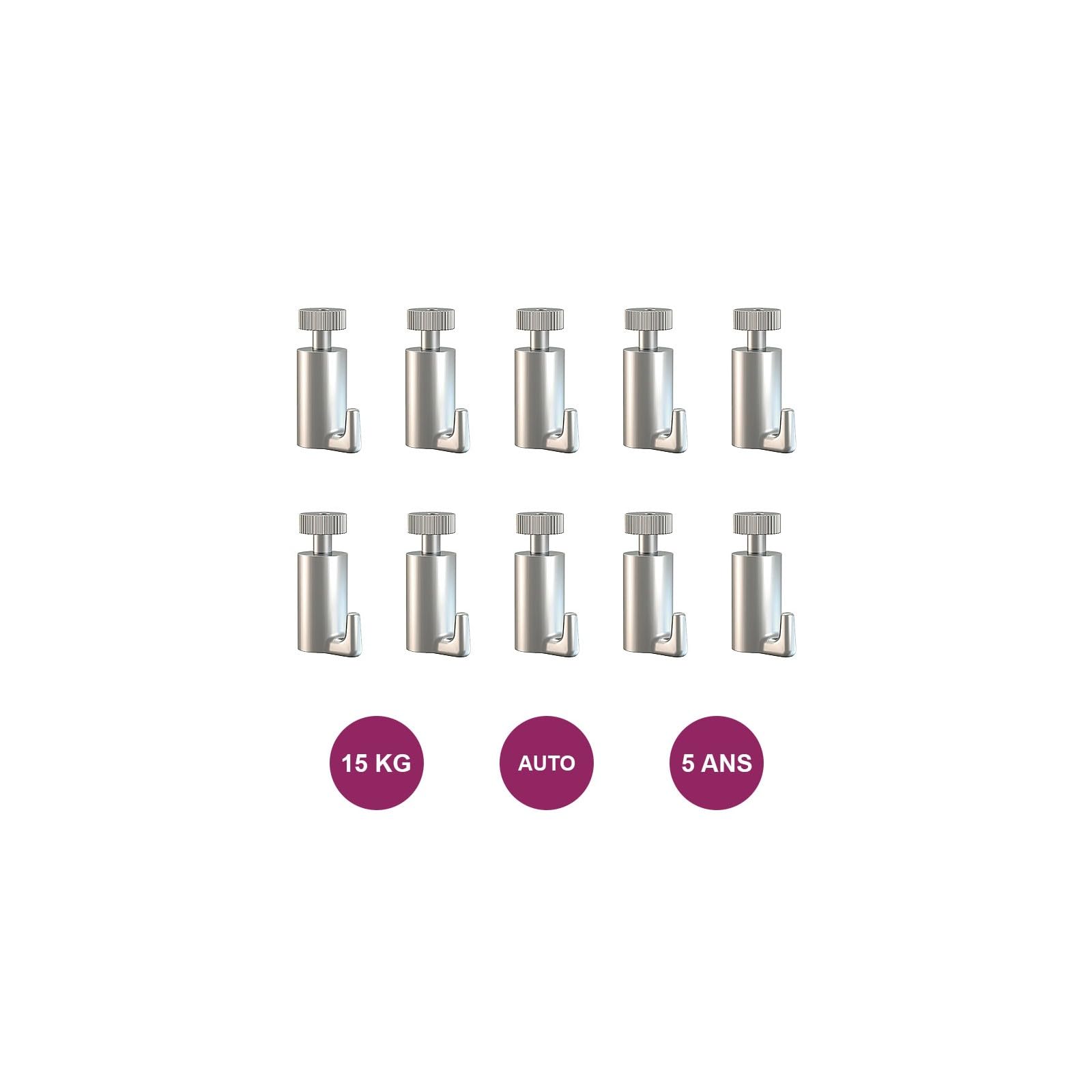 Arti Teq - Classic, set di 10 ganci autobloccanti, portata massima 15 kg