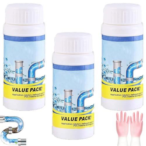 XINCHEN 3 Stück Value Pack Abflussreiniger - 2026 Neu Drain Cleaner Rohrreiniger Schaum mit Aktivschaum Beseitigt Verstopfungen Und Gerüche für Küche Bad Toilette Badewanne Waschbecken