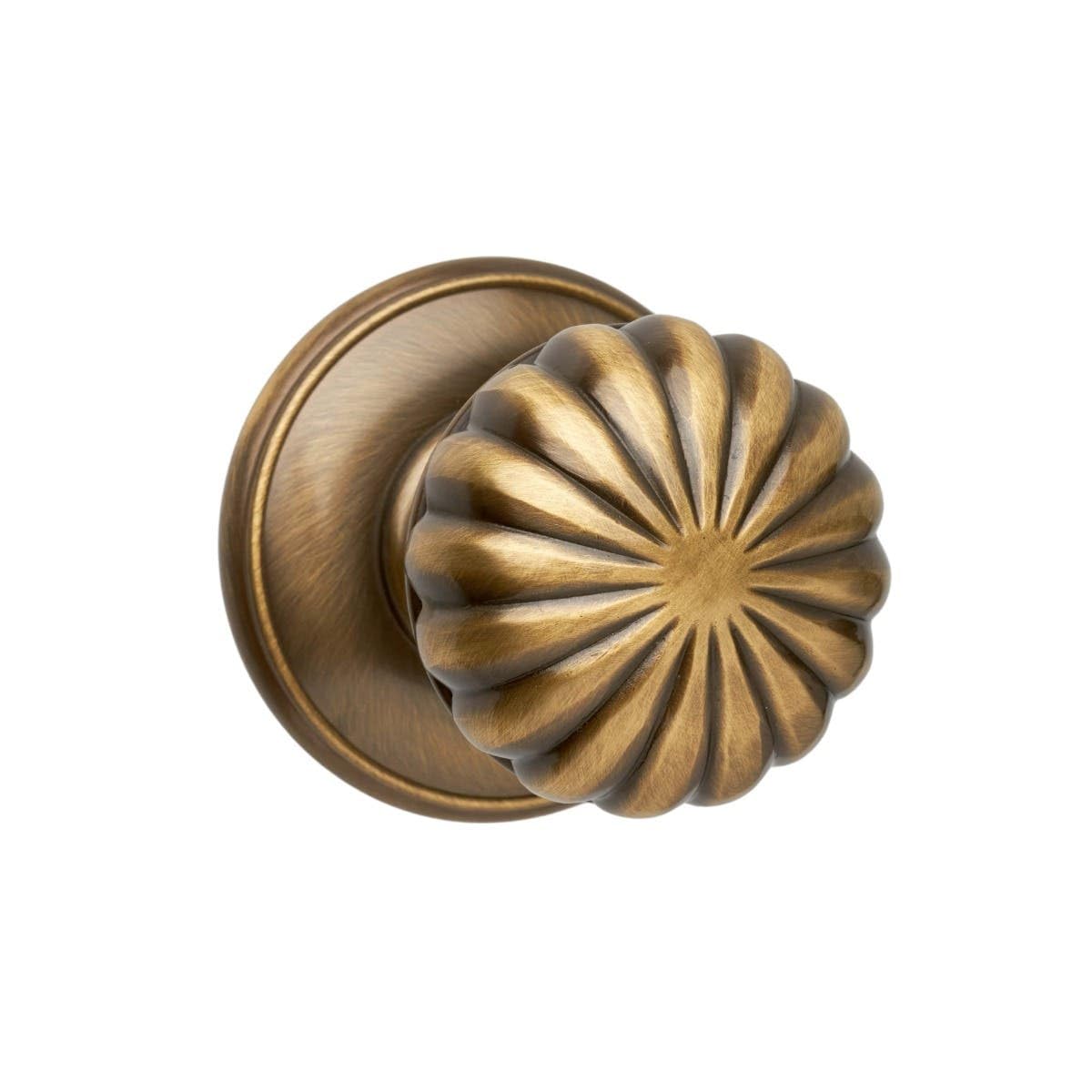 Designer Levers English Flower Design Mortice Door Knob - Antique Brass - Pair