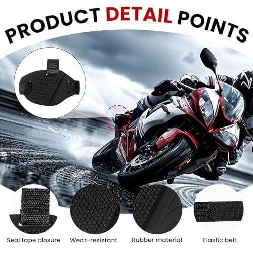 Image of Motorcycle Gear Shift Shoe Protector Pads Set of 2, Adjustable Non-Slip Rubber Gear Shifter Cover with Hook & Loop Strap for Riding Boots, Sports Bikes, Scooters, Commuter Motorcycles