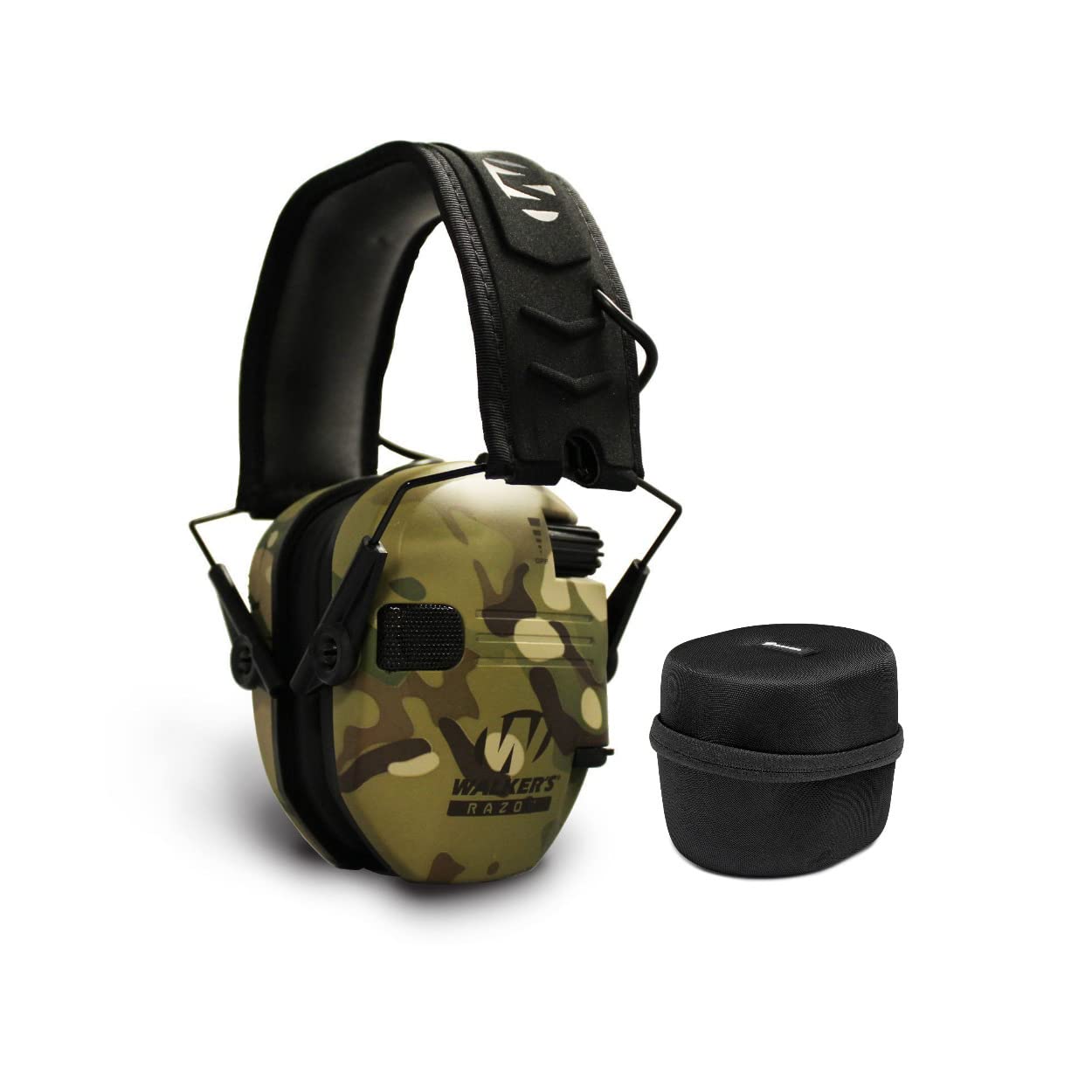 Walker'sGame Ear Razor Slim Electronic Lightweight Shooting Hunting Range Hearing Protection Muffs Bundle