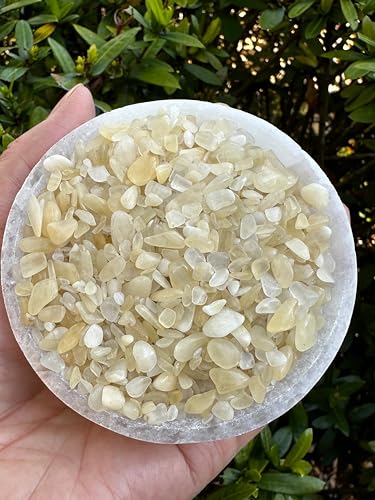 Image of GAF TREASURES 2 oz Lot Yellow Calcite Natural Semi Tumbled Gemstone Chips, Crushed Mini Crystals, Undrilled Crystal Chips (Yellow Calcite)