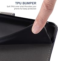 Vista 7 de Asuwish Funda compatible con Moto G Fast 2020 y protector de pantalla de vidrio templado, soporte para tarjetas de crédito, accesorios para celular