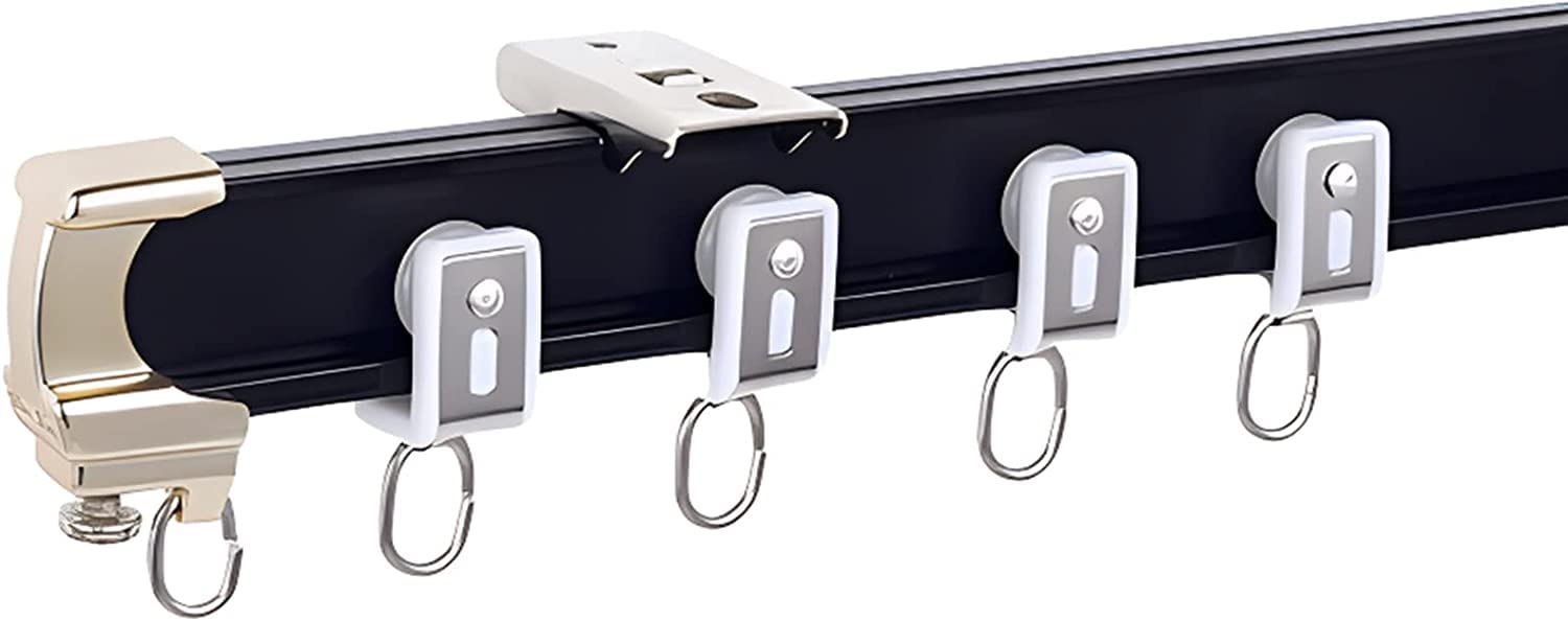 Rail de rideau pliable noir JYDQM en fixation plafond pour intérieur moderne