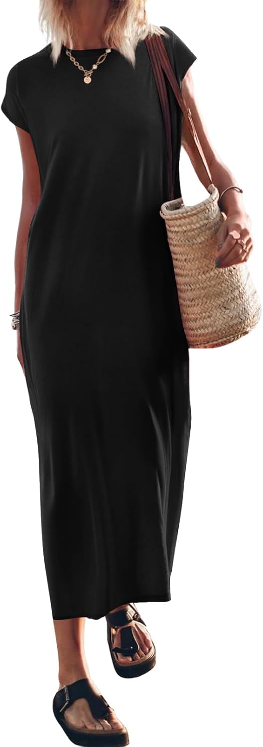 MEROKEETY Women's 2024 Summer Short Sleeve Tshirt Dress Casual Crew