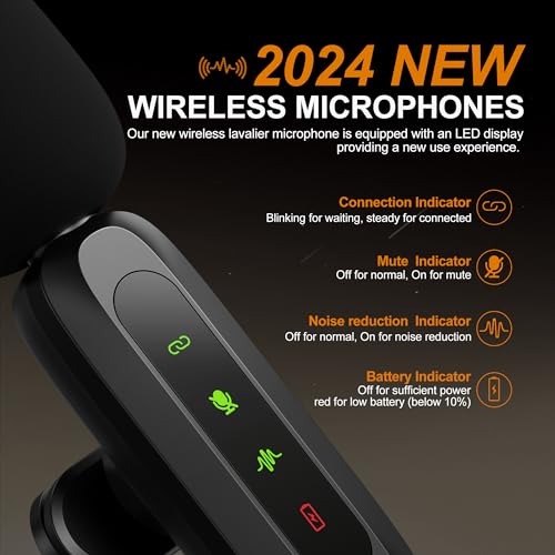 Wireless-Lavalier-Microphone-for-iPhone-iPad-Android-100FT-Transmission-360-Omnidirectional-HD-High-Sensitivity-Mic-for-Interview-Video-Podcast-Vlog-YouTube-TikTok