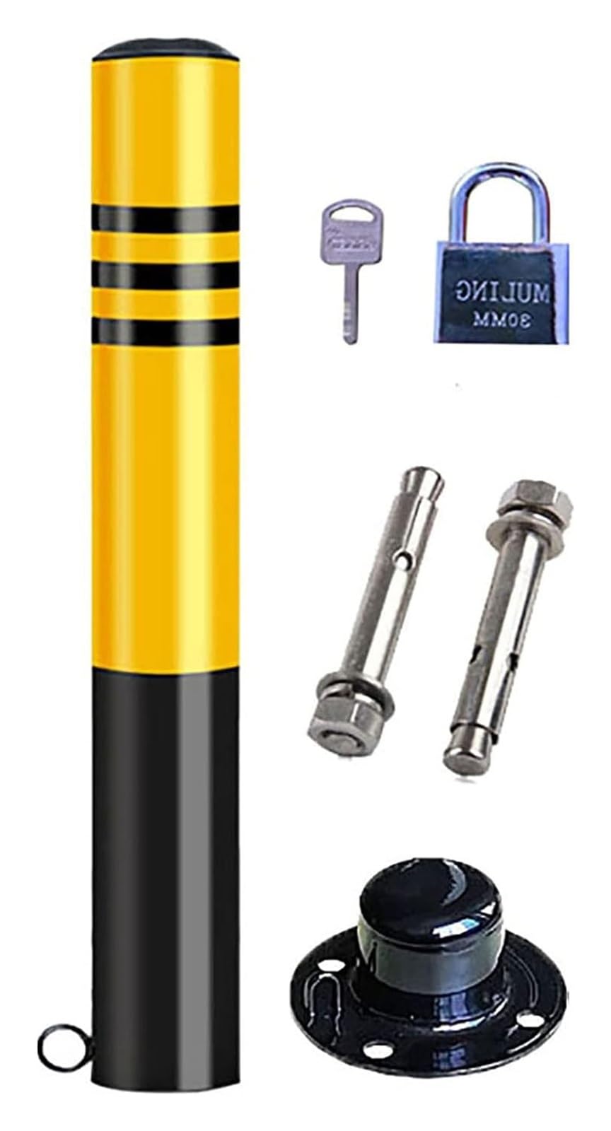 WDSOPK 1xParking Pile Removable Driveway Barrier Stop Sign for Posts Steel Safety Bollard Traffic Pole