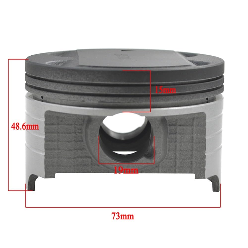 pist. Kit fasce elastiche for pistone da 74,5 mm, alesaggio cilindro moto, adatto for AN250 250cc Burgman Skywave 250 DR250 1990-1995 .(Piston Kit 73.50mm)