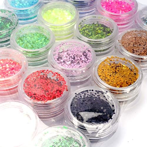 24 Colours Sparkling Glitter Dust Powder Nail Art Decoration 1mm