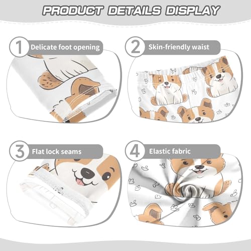 Fluffy Puppy Girls Leggings,Workout Leggings for Girls Toddler Athletic Legging Size for 3-10T3