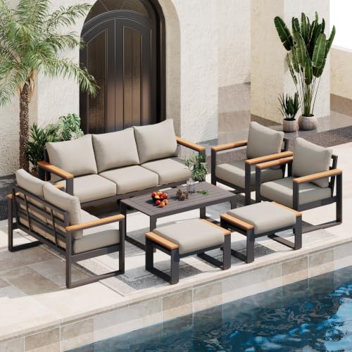 Image of Sundale Outdoor Aluminum Patio Furniture Set, 7 Piece Conversation Sets