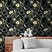 Nukofal Dark Floral Peel and Stick Wallpaper Vintage Floral Contact Paper 16.9inchx118.1inch Flowers Bird Wallpaper Peel and Stick Boho Leaf Self Adhesive Removable for Bathroom Wall Paper Decor