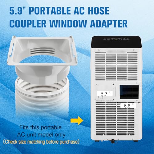 Portable Air Conditioner Hose Kit 5.9" Dia 59" Length Universal AC Hose with Adapter Flexible Exhaust Hose and AC Unit Tube Connector for Portable Air Conditioner Vent AA02 by PURTEERY - Used condition - Image 4