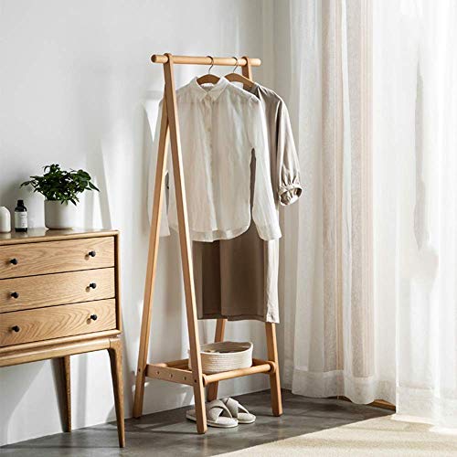 Porte-manteau en bois massif porte-vêtements industriel MU avec rangement