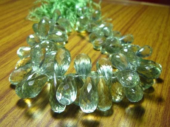 Améthyste verte AAA en gouttes facettées pour création de bijoux