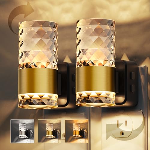 Image of L LOHAS LED Night Light,Modern Night Lights Plug into Wall,2 Pack Amber-3000K-5000K Adjustable Color Temperature Night-Light,Dimmable Nightlights with Dusk to Dawn Sensor for Rooms Bathroom Hallway