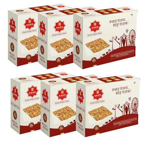Image of SAHU GAJAK BHANDAR Peanuts Chikki 2100 Gram (6 Boix Each 35