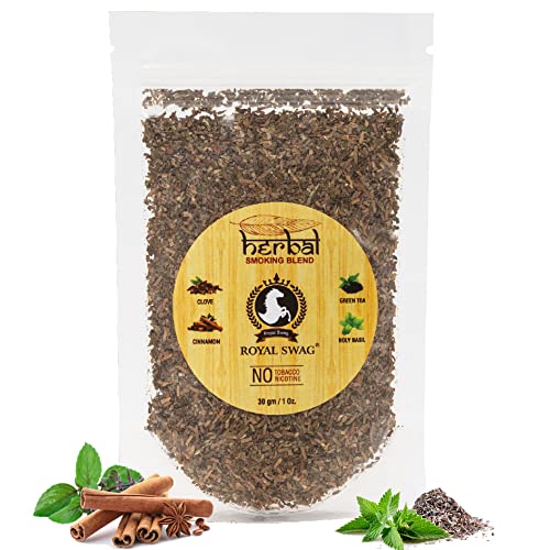 ROYAL SWAG Herbal 100% Tobacco Free & Nicotine Free Organic Mixture for Smoking 30g Herbal Smoking Blend Mix