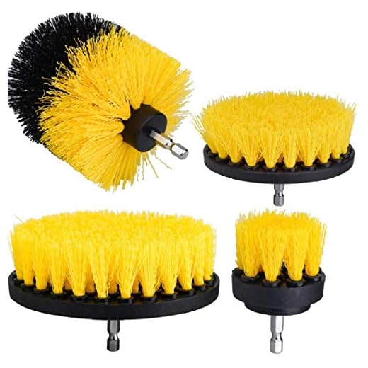 Borrmaskin scrubbeding Brush Polering Brush borrmaskin Brush Set Yellow scrubbeding Scrub Brush Kit 4PCS Industrivaror