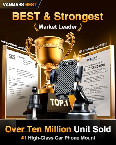 VANMASS Car Phone Holder 2025 Ultimate Military-Grade Phone Holder for Your Car Windshield Dashboard【Newest Best Strongest】 Cell Phone Car Mount with Patent & Safety Certs for iPhone Samsung Android - Image 3