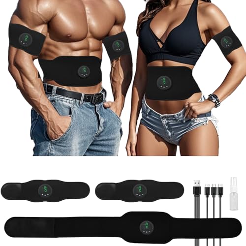 Electronic Muscle Stimulator, 12 Modes Abs Stimulator Abdominal, Smart Slimming Belt, One-Click Shaping, Suitable for Any Body Part of an Adult