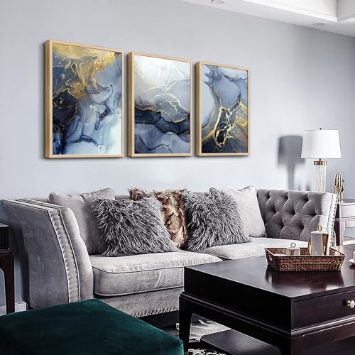 Natural Wood Framed Wall Art for Living Room Abstract Wall Decor for Bedroom Abstract Ink painting Wall Artworks Pictures for Office Decoration Large Size Home Decorations Posters Framed Art Prints