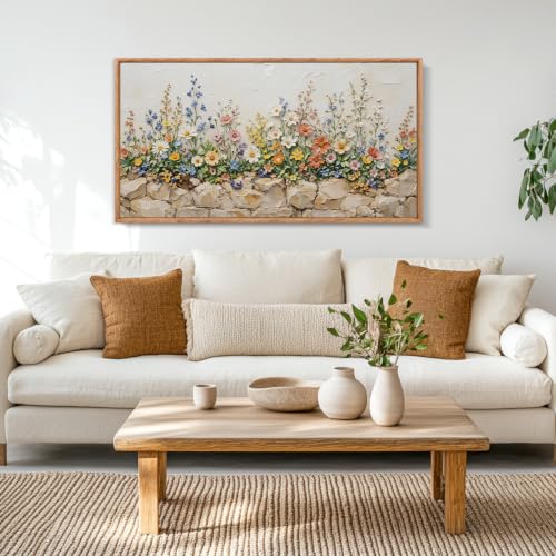 Image of CHDITB 3D Vibrant Colorful Wildflower Wall Art, Farmhouse Floral Wall Decor