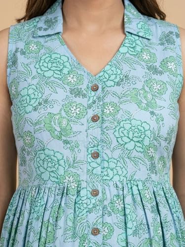 Image of The Mom Store Maternity and Nursing Sleeveless Dress for Women | Casual Dress | Pre and Post Pregnancy Wear | Printed Stylish Dress for New Mom | Trendy Dresses for Women's
