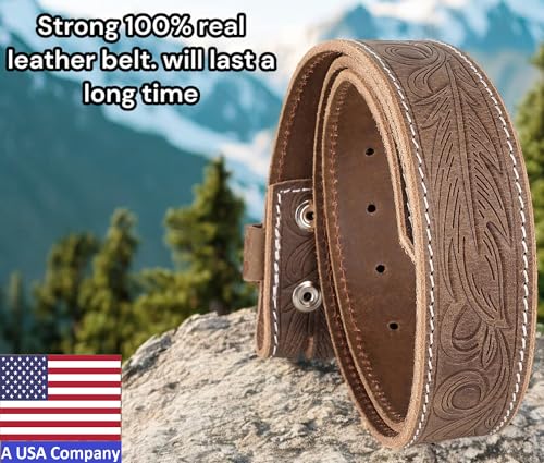Image of F&L CLASSIC Western Belt without buckle for men - Full Grain Leather Cowboy Belts for jeans - One Piece Leather strap belt