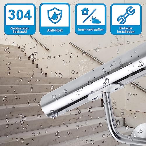 CAVATINY Stainless Steel Handrail Railing for Stairs Parapet Balcony, Wall Handrail Wall Mount - Image 3