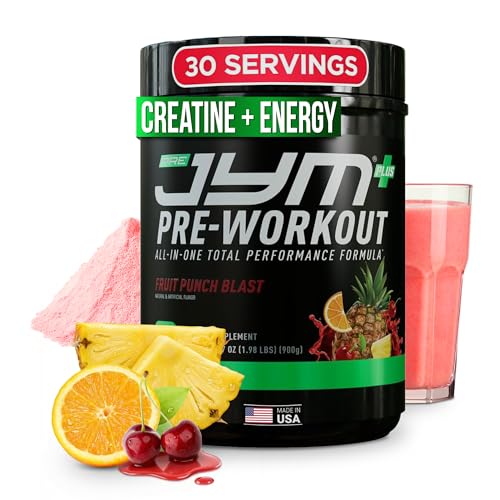 JYM Pre JYM Plus Fruit Punch Pre-Workout Powder 30 Servings
