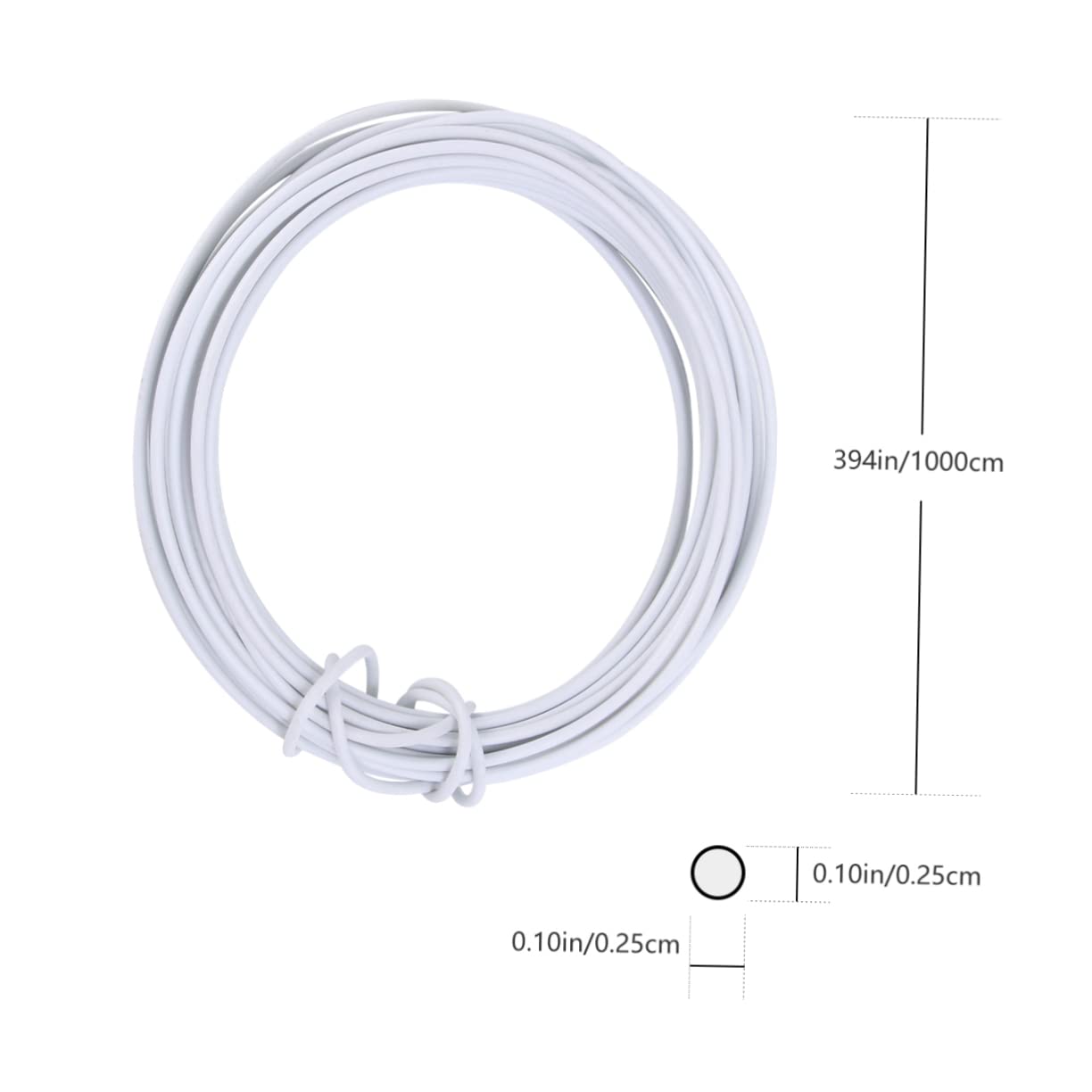 Totority 10M Bendable Iron Wire for Climbing Plants Durable Fastening Wrapping Cord for DIY Crafts Flower Support and Garden Ties White Thickness