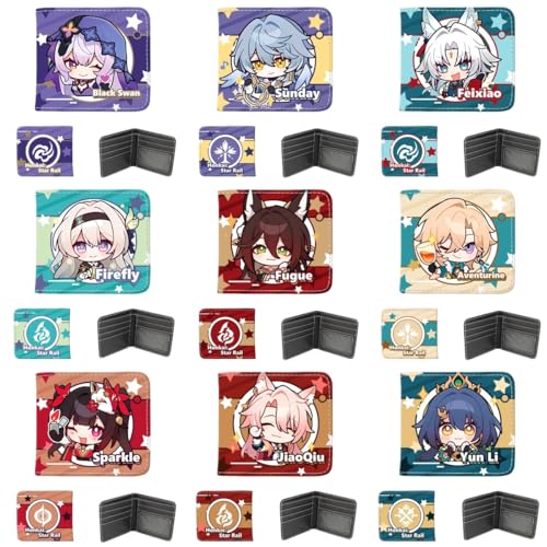 Cute Sunday/Robin Wallets Honkai Star Rail Firefly Fugue PU Leather Mini Coin Purses with Multiple Card Slots (Wallets8)