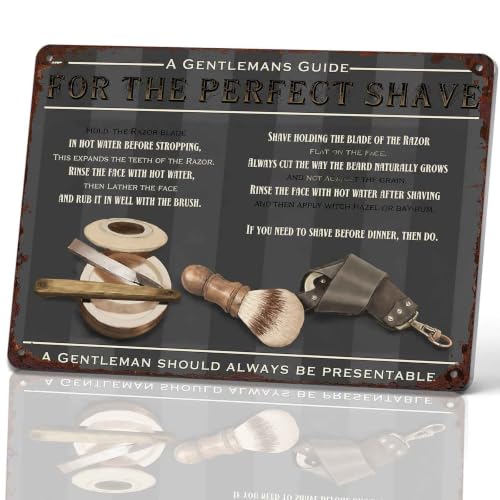 Wet Shave Guide Metal Sign 8 x 12 Inch