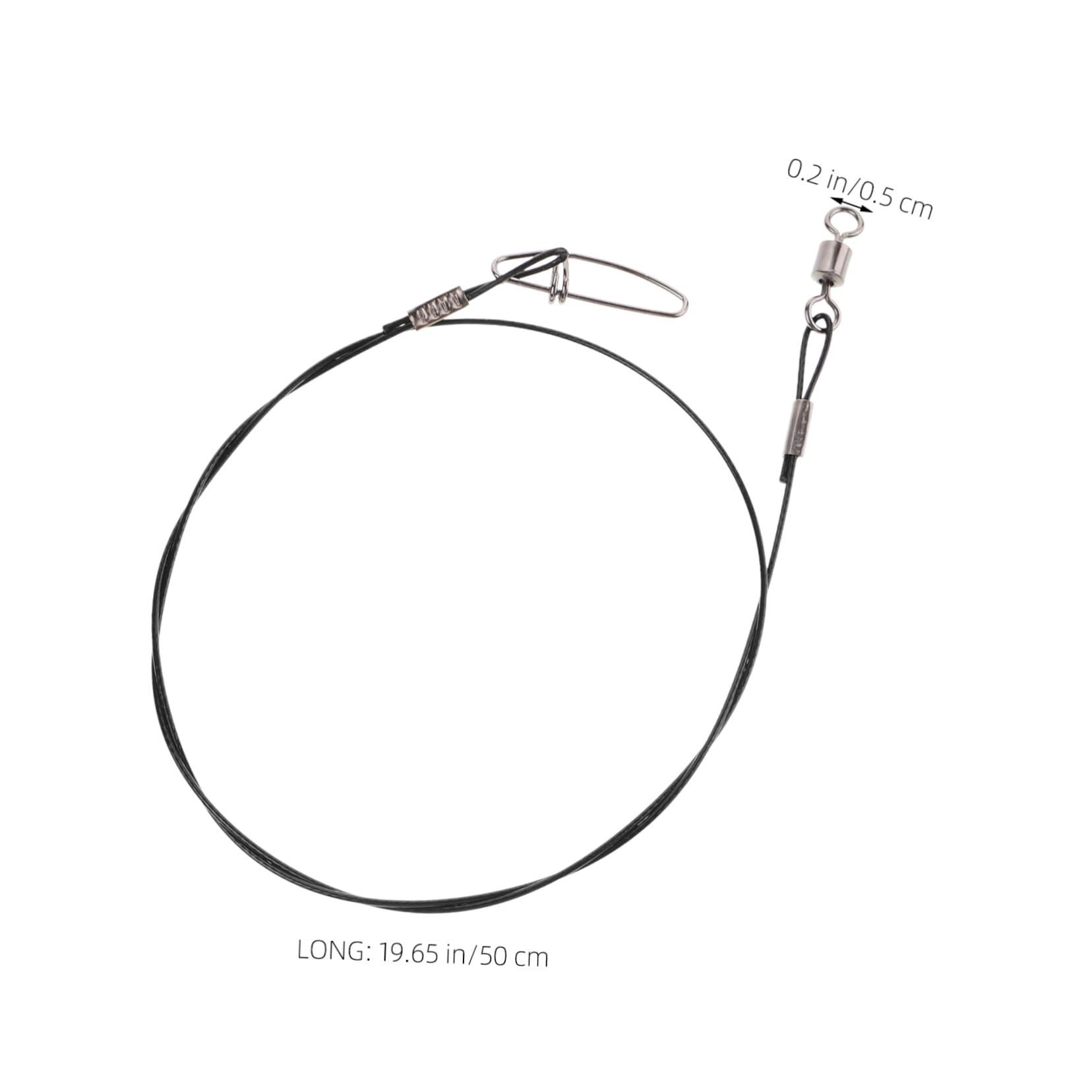 Balacoo 10 Pack 50cm Steel Leader Fishing Line High Strength Drop Wire for Freshwater/Saltwater Nylon-Coated Leaders Snap and Swivel