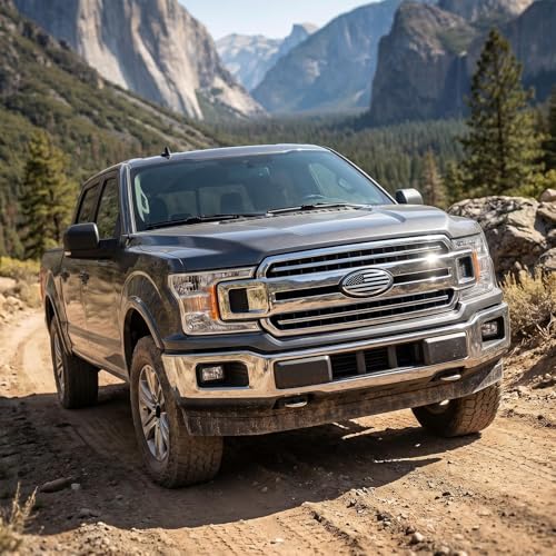 Image of 9 Inch Front Grille Rear Tailgate Emblem Compatible with 04-14 F150, 11-14 Edge, 11-16 Explorer, 06-11 Ranger, 07-14 Expedition, 9 inchX3.5 inch for Ford, Silver