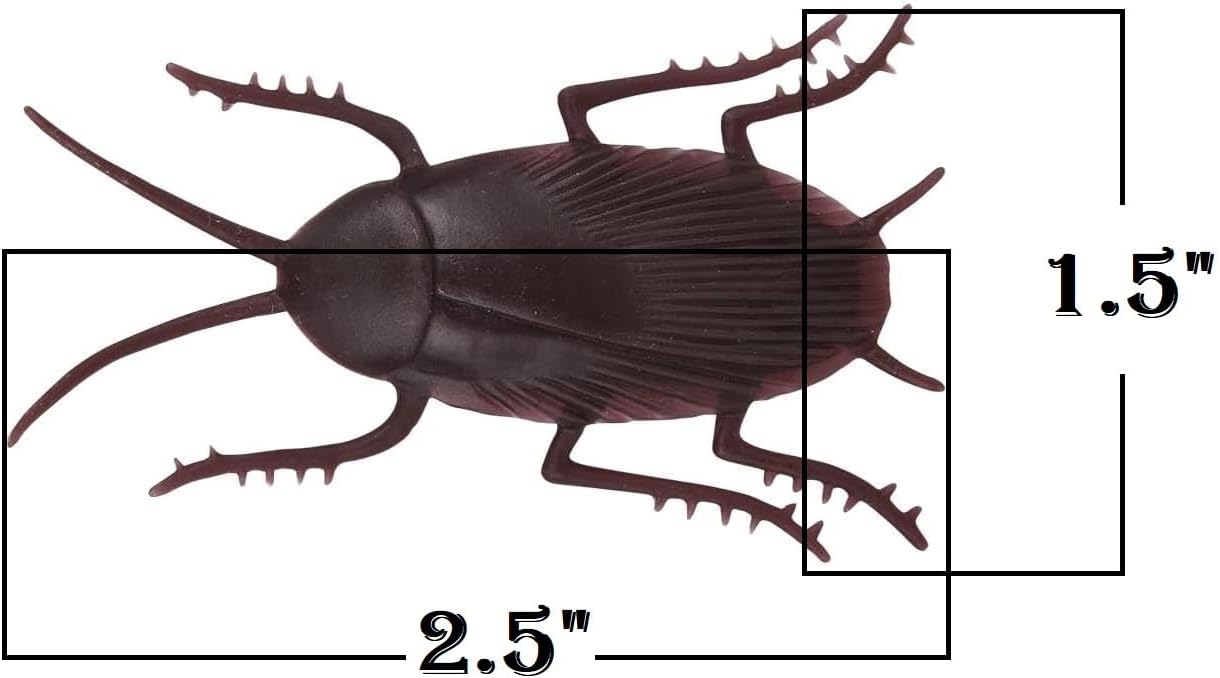 Pull Back Fake Speedy Cockroach Toy (2.5") Plastic Insect Crawling Brown Realistic Lifelike Roach Super Fast Prank Scary Gag Joke Bug for Party Halloween (Cockroach, One, Pack)