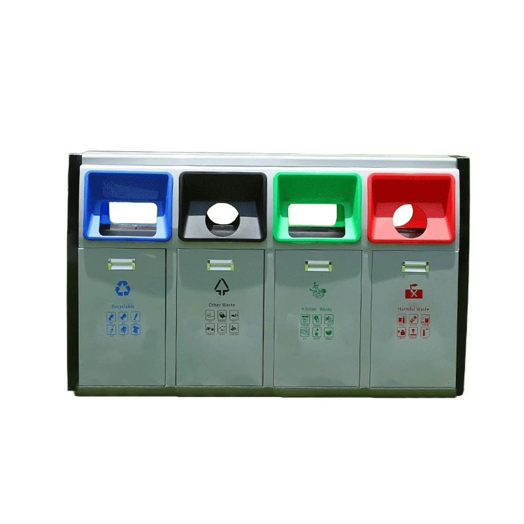 Outdoor Trash Can Outdoor Large-capacity Trash Can with Trash Can Outdoor Sorting Trash Can Suitable for Street Shopping Malls Garbage Can(C) (C)