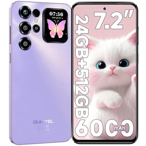 OUKITEL C68 PLUS SIM�t���[ �X�}�[�g�t�H�� �{�� 24GB+512GB/2TB�g���\ 7.2�C���`HD ���� 6000mAh��e�ʃo�b�e���[ 68MP�J���� 4G �f���A�� SIM�X�}�z �w��F�� NFC Android 15 �X�}