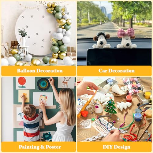 Image of Double Sided Sticky Adhesive Dots - 350pcs Easy to Peel Sticky Putty,Clear Removable Mounting Putty, Double Sided Tape Dots for Walls,Crafts, Posters, Balloons, and Classroom Decor.