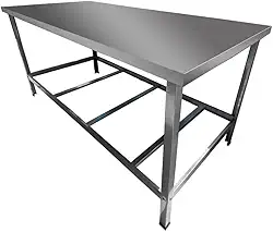 Mesa Tampo Bancada Inox Industrial Para Açougue Com Prateleira 1,2 Metro Sebem