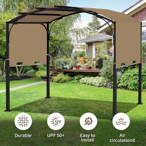 Image of 85 inchx 208 inch Universal Pergola Shade Cover, Garden Shade Replacement for 17x7.4 Ft Outdoor Pergola Structure, Patio Gazebo Canopy, Porch, Balcony Waterproof Top (Cover Only, Khaki)
