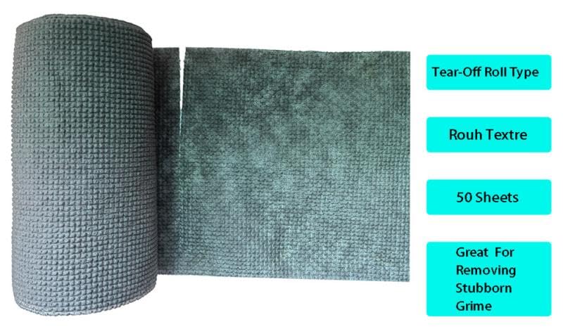 Image of Disposable wash Scrub Sheets, Daily Dish Scrubber, dishcloths 100sheets | for Washing Dishes and Cleaning Kitchen, Bathroom, Paper Towel Format, Multi-Purpose, Heavy Duty, Non-Scratch, 2rolls