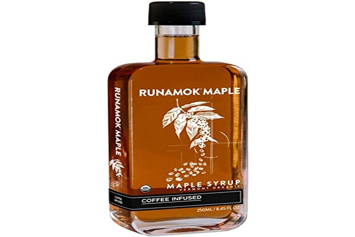 RUNAMOK | Organic Maple Syrup Coffee Infused In Beautiful Glass Bottle | Pure, infused, smoked and barrel-aged maple syrup from Vermont | 250 ml