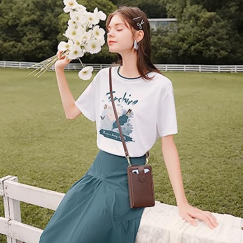 Image of Peacocktion RFID Crossbody Wallet Purse for Women Small Travel Cell Phone Purses Trendy Vegan Leather Bags with Card Slots