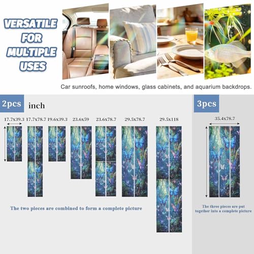 Película decorativa de privacidad para ventana azul miniatura 5