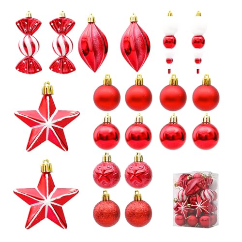 SRJQXH Weihnachtsbaumkugeln 20 Stück Weihnachtskugeln Plastik,...