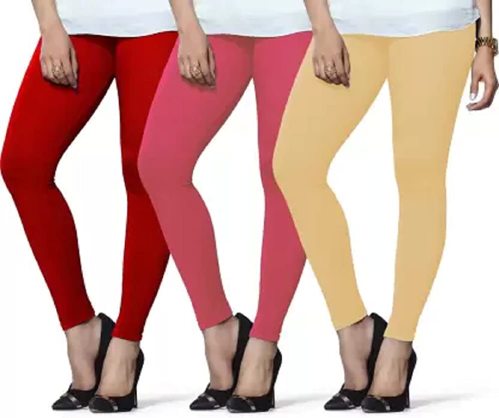 lyra Women Solid Premium Cotton Ankle Length Leggings | Mid-Waist | Fashionwear-picture-36