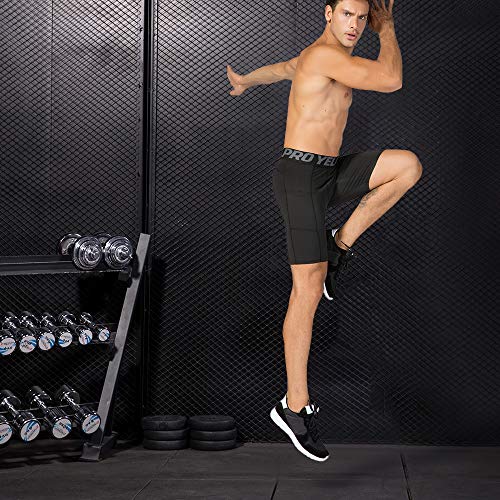Lixada Men's Compression Shorts Pants 3Packs, Performance Sports Baselayer Cool Dry Tights Active Workout Underwear2