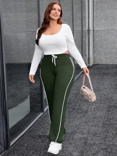 Image of SAKHWALA Women's Track Pants | Plus Size Trackpants for Women | Stylish Gym & Yoga Pants | Striped Lounge Wear | Loose Fit Joggers | Casual Pyjamas